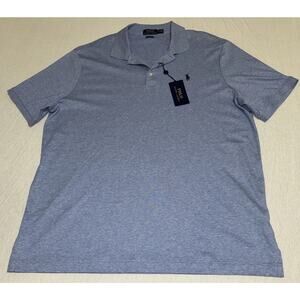 Polo Ralph Lauren Polo Shirt Men XL Classic Blue Short Sleeve Soft Cotton NWT